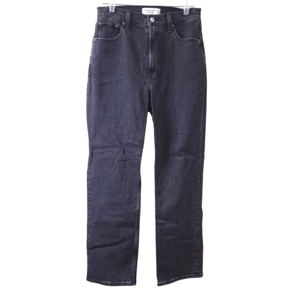 Abercrombie & Fitch Ankle Straight Jeans Women's 27 Ultra High Rise Dark‎ Denim